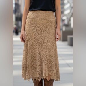 Double D Ranch Wear Embroidered Lace slight flare lace skirt with lace edge